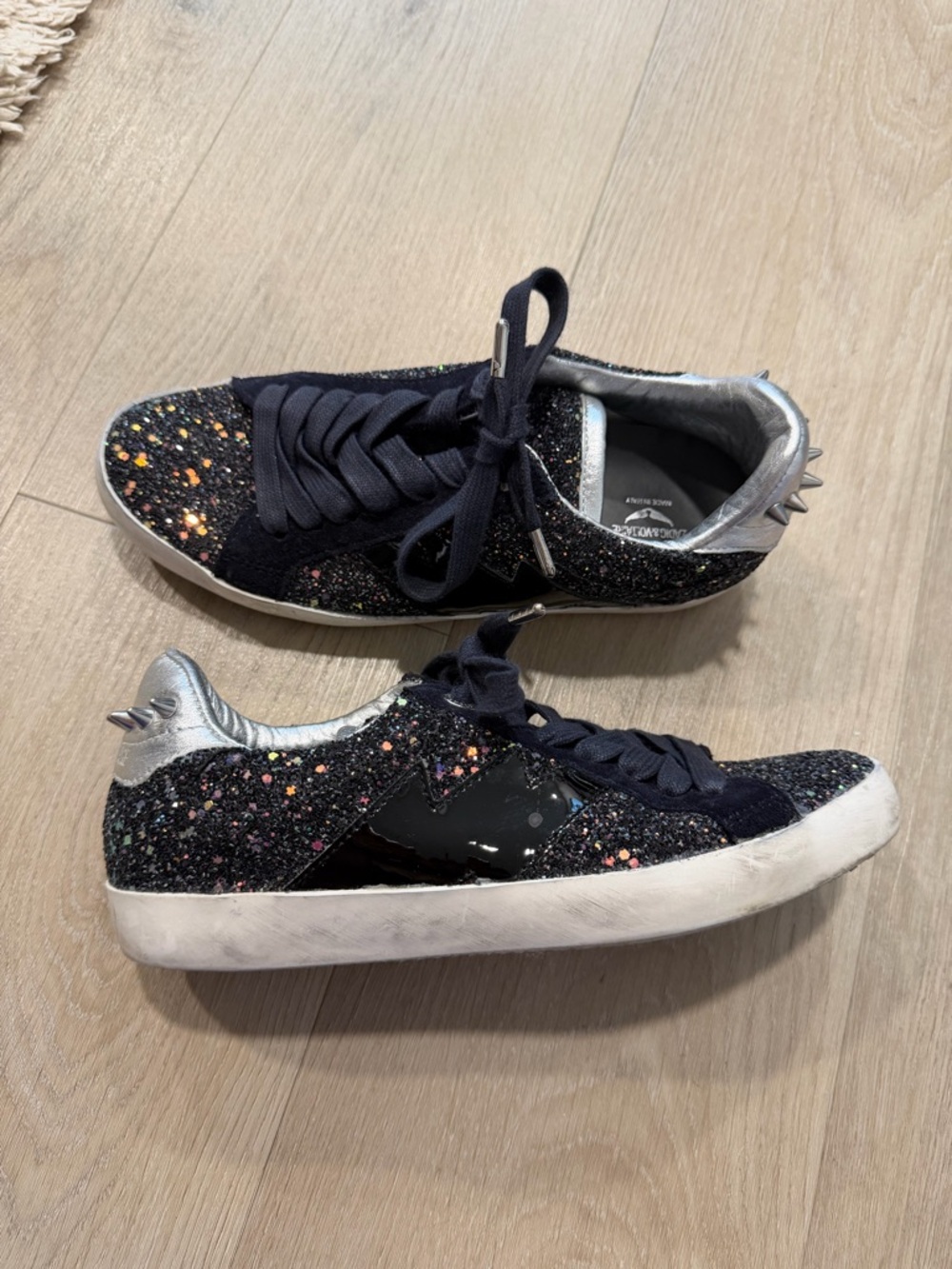 Zadig & Voltaire Black Glitter Sneakers